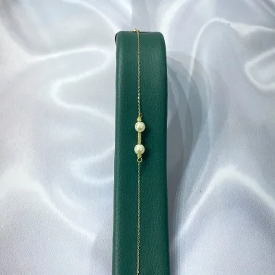 قیمت دستبند طلا مونیک مروارید زنانه و دخترانه 18 عیار