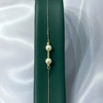 خرید دستبند طلا مونیک مروارید زنانه و دخترانه ظریف