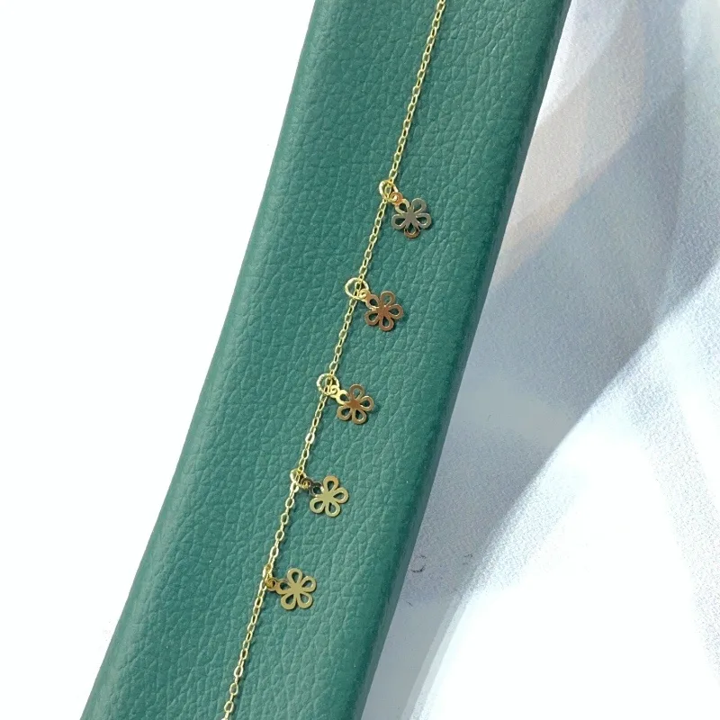 دستبند طلا مونیک آویزدار زنانه و دخترانه کد 2082