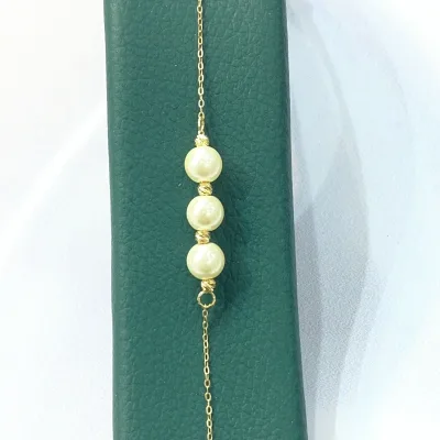 قیمت دستبند طلا مونیک مروارید و گوی زنانه و دخترانه ظریف