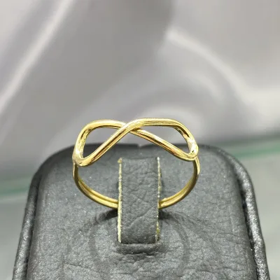 عکس انگشتر طلا طرح بی نهایت زنانه و دخترانه لاکچری سبک و ظریف