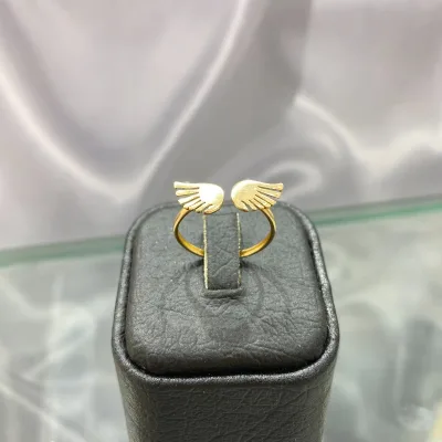 قیمت انگشتر طلا زنانه و دخترانه بال فرشته طرح جدید 18 عیار