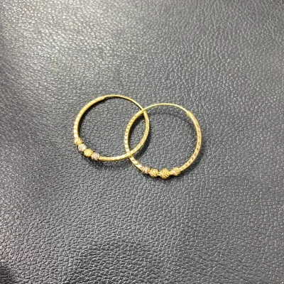 عکس گوشواره طلا حلقه ای البرنادو بزرگ دست دوم زنانه و دخترانه زیبا