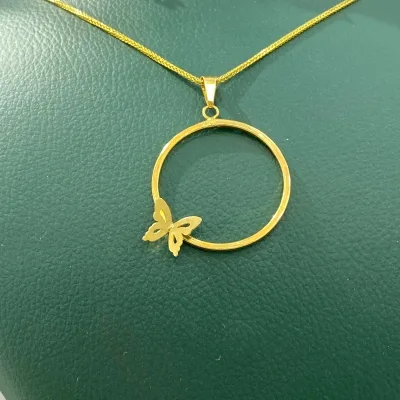 قیمت نیم‌ست طلا مدل پروانه دست دوم زنانه و دخترانه نمادار