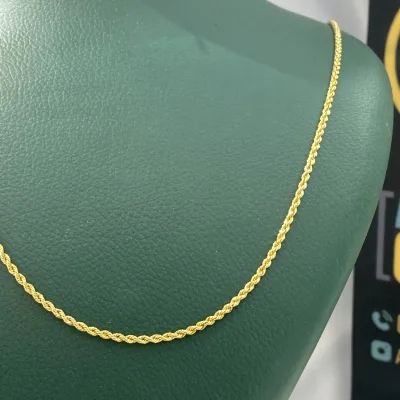 قیمت زنجیر طلا طنابی زنانه و دخترانه 18 عیار