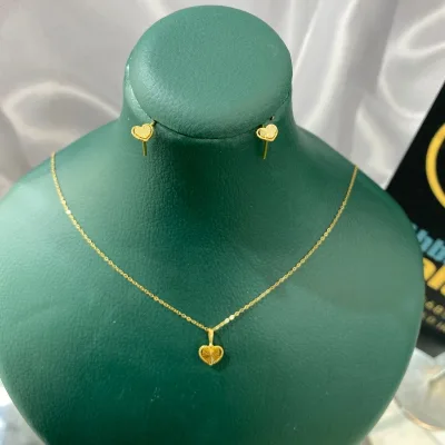 عکسمدل نیم ست طلا مینیمال ونکلیف زنانه و دخترانه لوکس