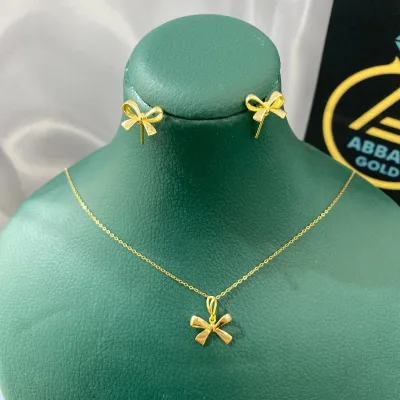 قیمت نیم ست طلا مینیمال پاپیون زنانه و دخترانه 18 عیار