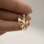 عکس مدل پلاک طلا لیزری طرح مادر و قلب و فرشته زنانه و دخترانه شیک و جدید زیر یک گرم و سبک