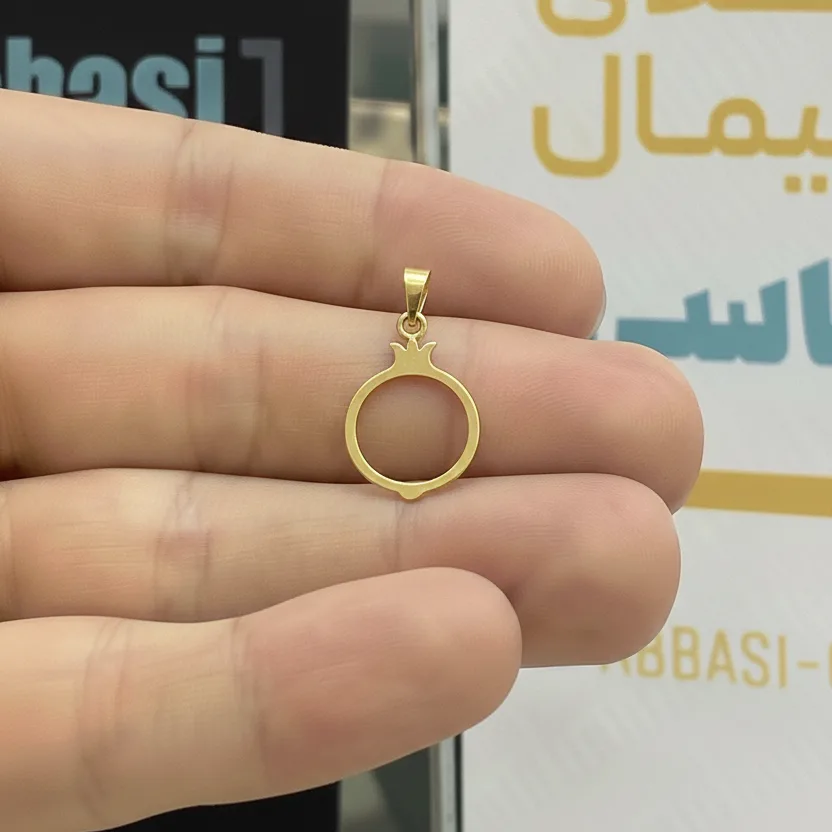 پلاک طلا لیزری طرح انار یلدایی زنانه و دخترانه کد 2220 SF