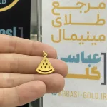 پلاک طلا طرح هندوانه یلدایی لیزری زنانه و دخترانه 18 عیار