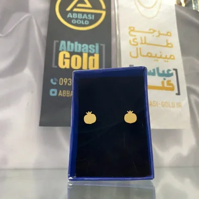 قیمت گوشواره طلا میخی لیزری انار یلدایی زنانه و دخترانه سبک و مینیمال