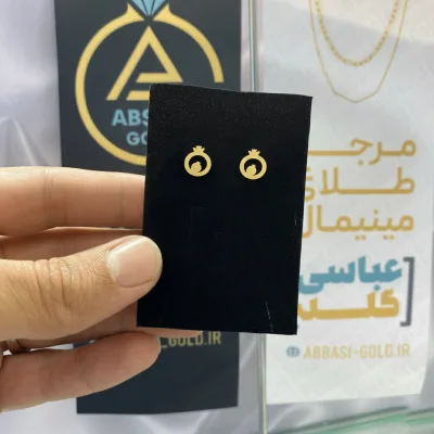 خرید گوشواره طلا میخی لیزری انار یلدایی زنانه و دخترانه با وزن کم