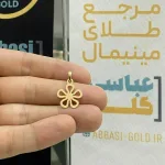 قیمت پلاک طلا لیزری طرح گل زنانه و دخترانه شیک و جدید با طراحی مینیمال