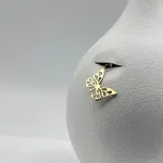 قیمت خرید پلاک طلا لیزری طرح پروانه زنانه و دخترانه 18 عیار