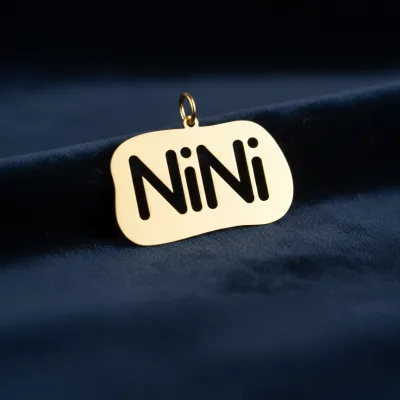 عکس پلاک لیزری طلا نوزاد طرح نی نی دختر و پسر لوکس و جذاب