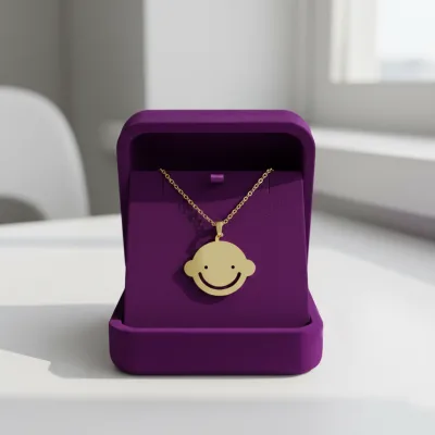 خرید پلاک طلا لیزری نوزاد پسر ظریف سبک