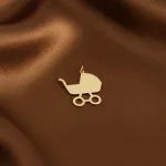 قیمت پلاک لیزری طلا نوزاد طرح کالسکه دختر و پسر شیک و جذاب