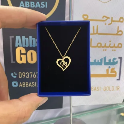 خرید پلاک لیزری طلا نوزاد دختر وپسر طرح نی نی و قلب شیک و کم وزن