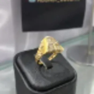عکس انگشتر طلا فیوژن دست دوم زنانه و دخترانه گرم پایین و حجیم