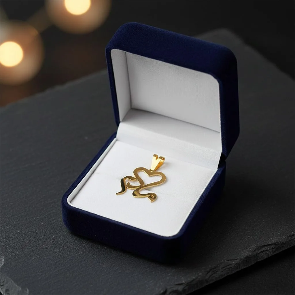 پلاک طلا لیزری طرح مادر و قلب کد 2454 SF