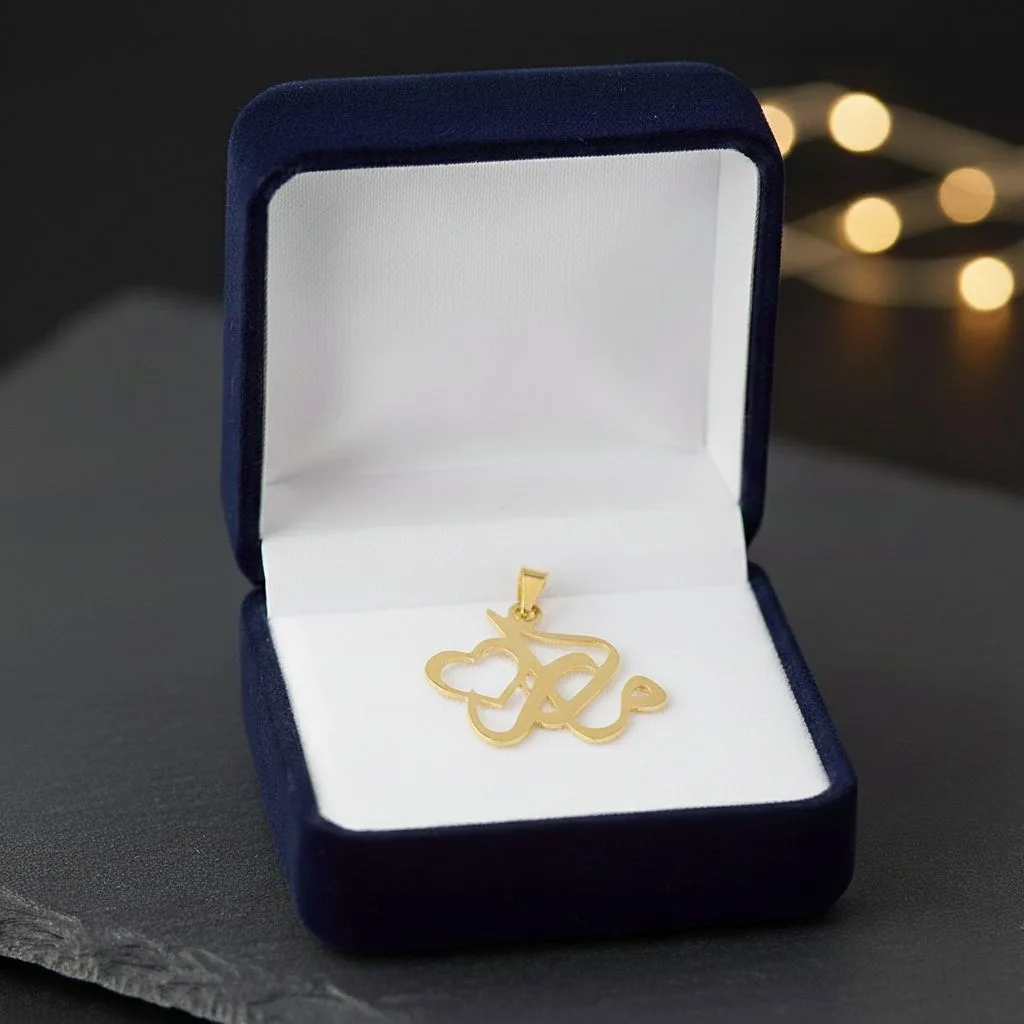 پلاک طلا لیزری طرح مادر و قلب کد 2459 SF