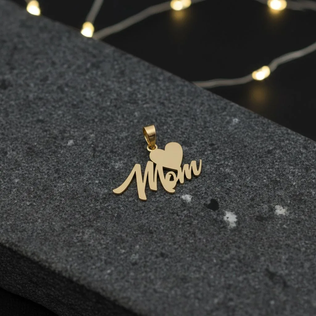 پلاک طلا لیزری طرح mom کد 2463 SF