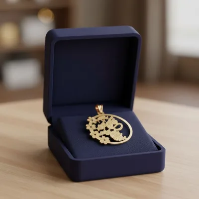 خرید پلاک لیزری طلا وان یکاد و گل لوکس و جذاب