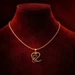 خرید پلاک طلا لیزری طرح قلب زنانه و دخترانه ظریف و زیر یک گرم