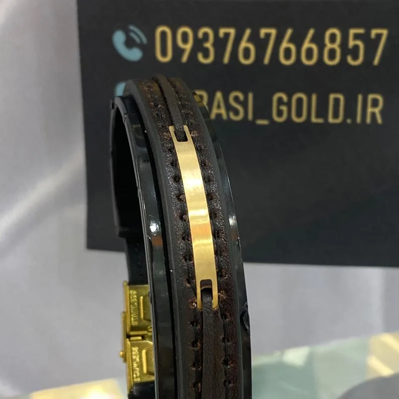 خرید دستبند طلا چرم مردانه شیک و اسپرت 18 عیار با وزن زیر یک گرم خرید دستبند طلا چرم مردانه شیک و اسپرت 18 عیار با وزن زیر یک گرم