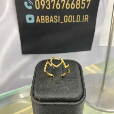 قیمت انگشتر طلا مینیمال قلب زنانه و دخترانه ظریف و نمادار حدود 1 گرم