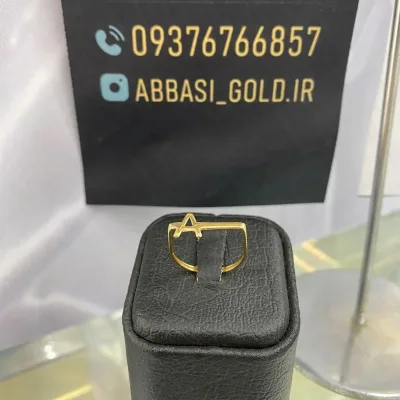 قیمت انگشتر طلا خطی حرف A زنانه و دخترانه ظریف و مینیمال حدود یک گرم