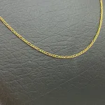 زنجیر طلا فیگارو دست دوم زنانه و دخترانه کد 2763 - تصویر 2