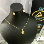 خرید نیم ست طلا لیزری دست دوم طرح خانه زنانه و دخترانه یک گرمی