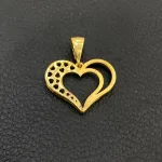 خرید پلاک طلا قلب دست دوم و بدون اجرت زنانه و دخترانه 18 عیار حدود 1 گرم
