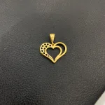پلاک طلا قلب دست دوم زنانه و دخترانه کد 2785 - تصویر 2