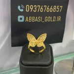 خرید انگشتر طلا پروانه دست دوم و بدون اجرت زنانه و دخترانه مجلسی
