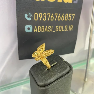 قیمت انگشتر طلا پروانه دست دوم و بدون اجرت زنانه و دخترانه مجلسی 18 عیار