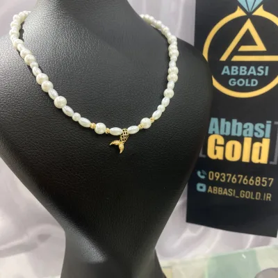 قیمت گردنبند طلا مروارید زنانه و دخترانه ظریف 700 سوتی 18 عیار
