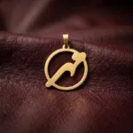 خرید پلاک طلا ماه تولد مهر و حلقه 18 عیار سبک زیر یک گرم