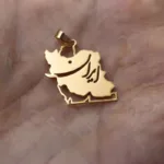 خرید پلاک طلا کلمه و نقشه ایران 18 عیار با وزن کم و کمتر از یک گرم