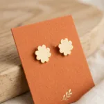 خرید گوشواره طلا میخی گل چهار برگ زنانه 18 عیار زیر 1 گرم