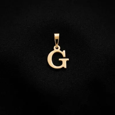 قیمت پلاک طلا حرف G با فونت ساده و مینیمال 18 عیار سبک
