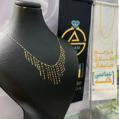 قیمت گردنبند طلا شرابه ای زنانه ظریف و شیک 18 عیار یک گرمی