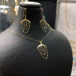 خرید نیم ست طلا شرابه ای ظریف زنانه سبک با وزن زیر یک گرم