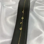 قیمت دستبند طلا طرح گل توخالی زنانه و دخترانه شیک و مینیمال 18 عیار زیر 1 گرم