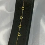 خرید دستبند طلا گل 6 پر توخالی زنانه و دخترانه ظریف با وزن زیر 500 سوت