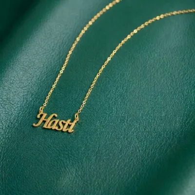 قیمت گردنبند طلا اسم هستی (Hasti) 18 عیار ظریف و مینیمال سبک