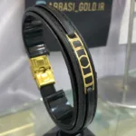 خرید دستبند طلا چرم مردانه 18 عیار سبک