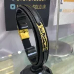 خرید دستبند طلا چرم خدا با من است مردانه 18 عیار شیک و جدید