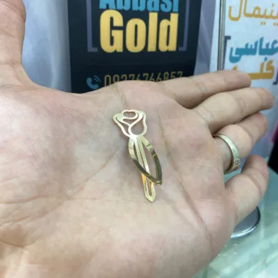 قیمت سنجاق سر طلا گل لاله فانتزی دخترانه و بچگانه 18 عیار زیر یک گرم